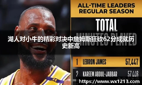 湖人对小牛的精彩对决中詹姆斯狂砍62分成就历史新高